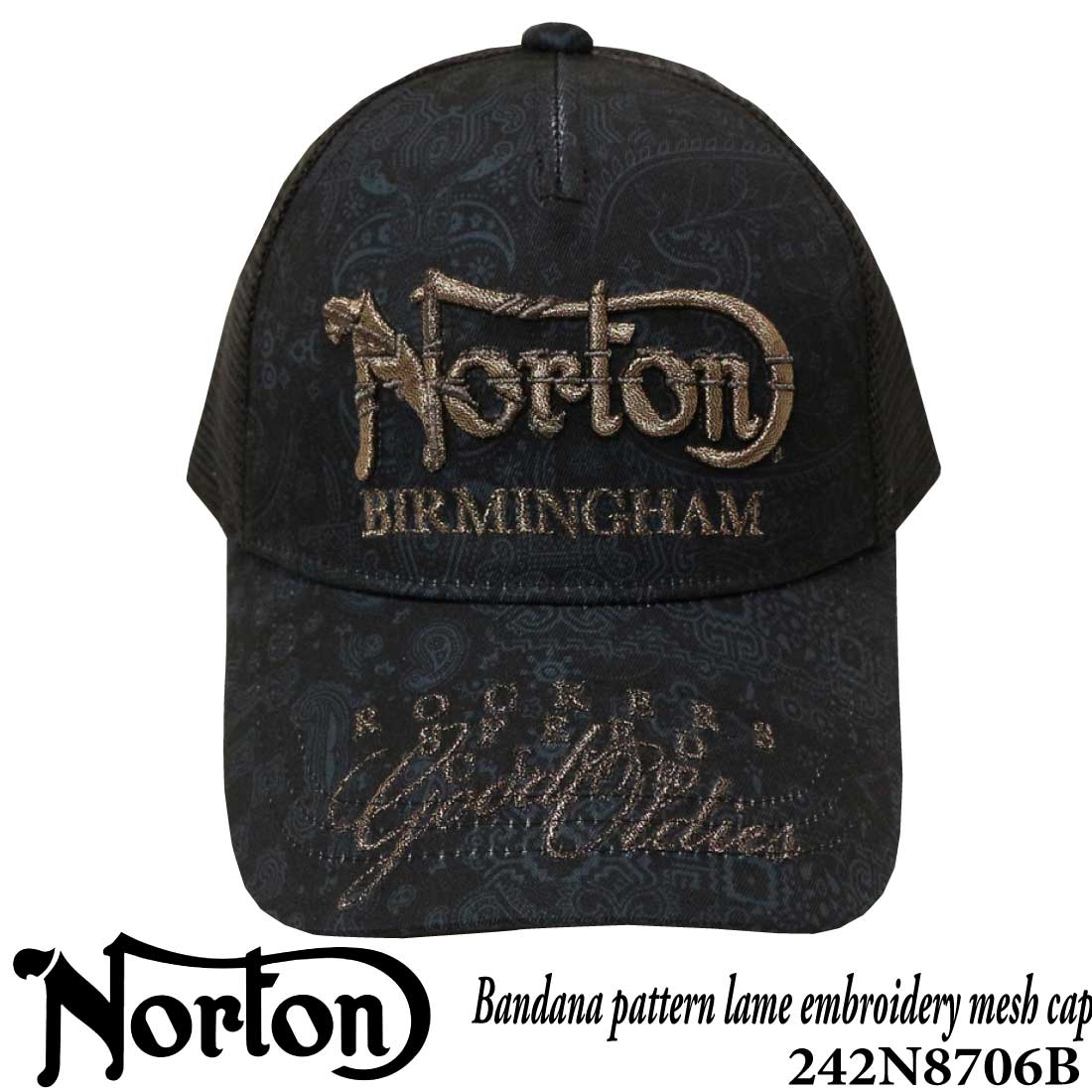 Norton ノートン 服  帽子 キャップ 242N8706B スナップバック メッシュ キャップ...