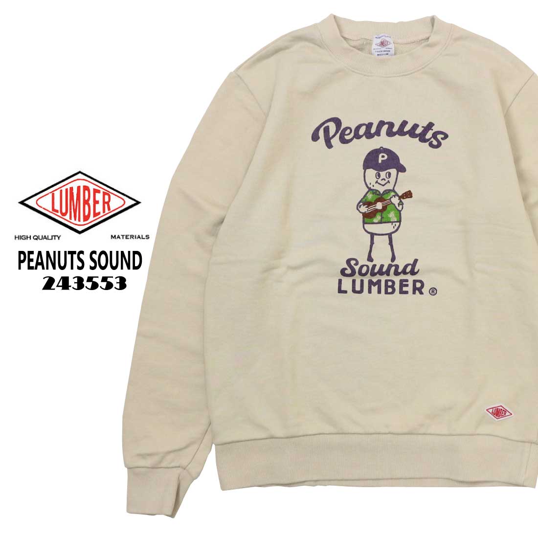 LUMBER ランバー 長袖 スウェット トレーナー 243553 PEANUTS