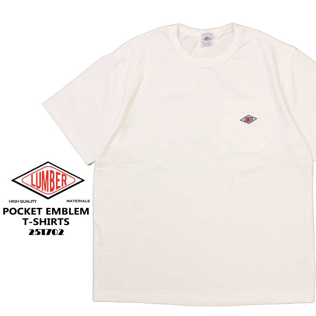 メール便 発送 LUMBER ランバー 半袖 Tシャツ POCKET EMBLEM T-SHIRTS