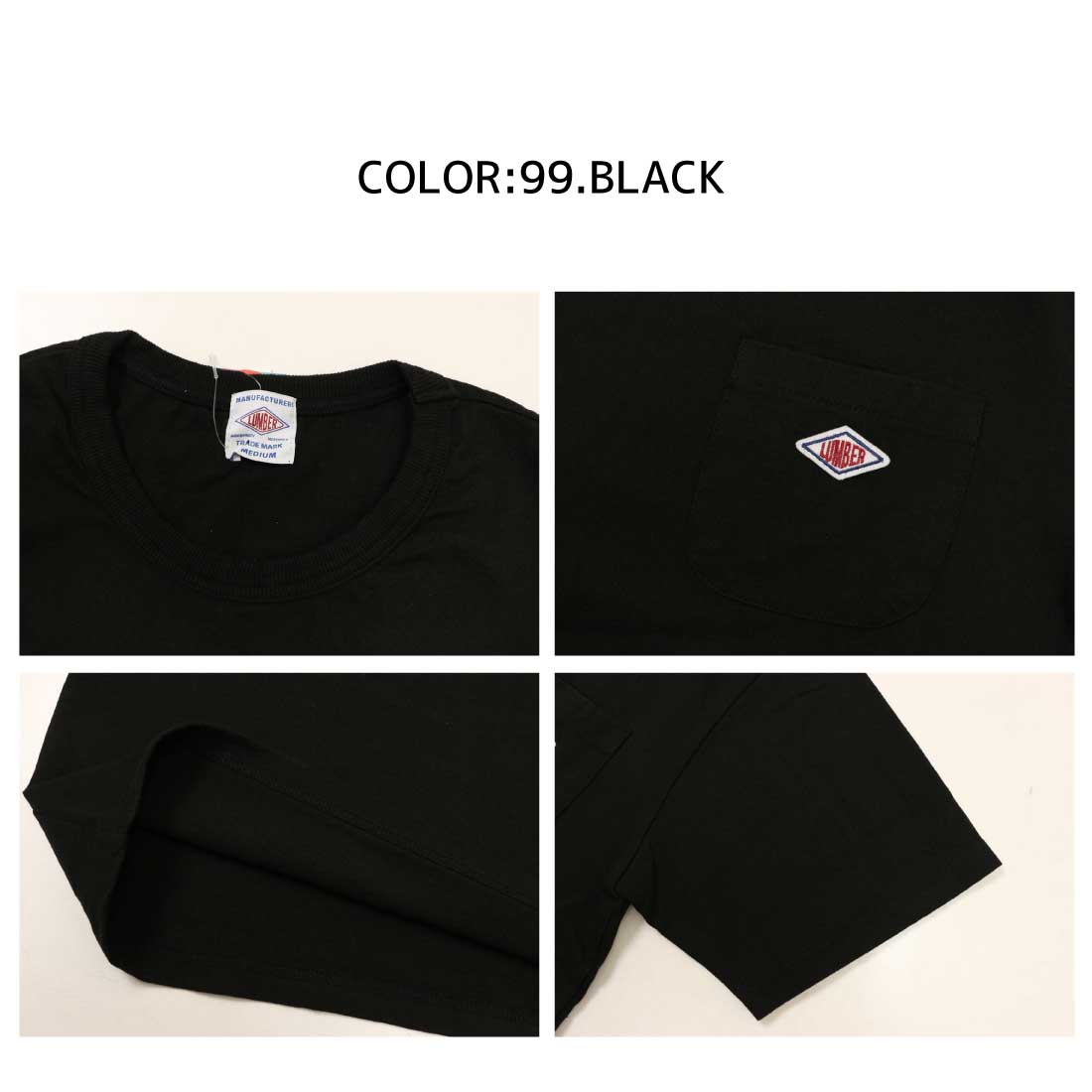 メール便 発送 LUMBER ランバー 半袖 Tシャツ POCKET EMBLEM T-SHIRTS