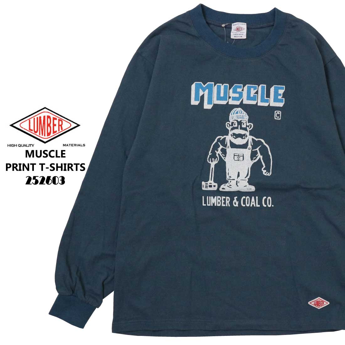 LUMBER ランバー 長袖 Tシャツ カットソー 252603 MUSCLE ロング