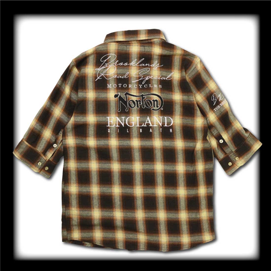 ノートン Norton 服 5分袖 シャツ 252N1500B オンブレチェック 5