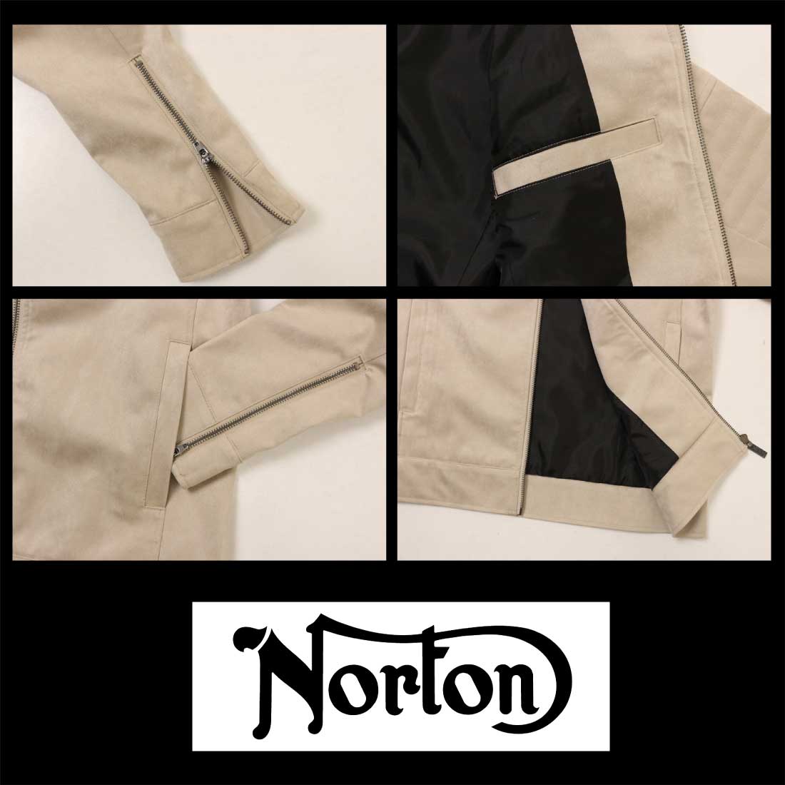 ✨めちゃカッコイイ✨美品 Norton フェイクスエード XXL ライトアウター ノートン（NORTON） 服 アウター ライダースジャケット フェイク