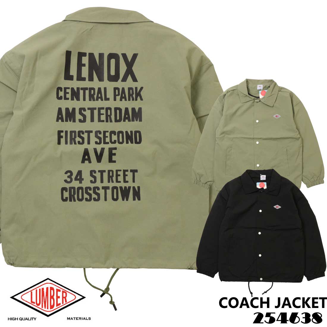 LUMBER ランバー アウター コーチジャケット 254638 ボックス型 バック