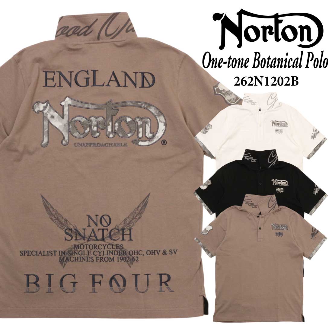 ノートン（NORTON） 服 半袖 ポロシャツ 262N1202B ワントーン