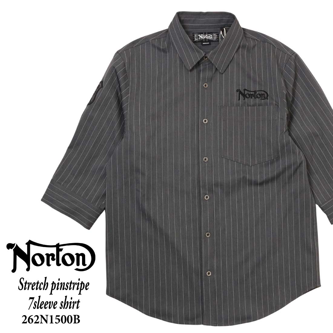 ノートン（NORTON） 服 7分袖 シャツ 262N1500B ストレッチ ピン