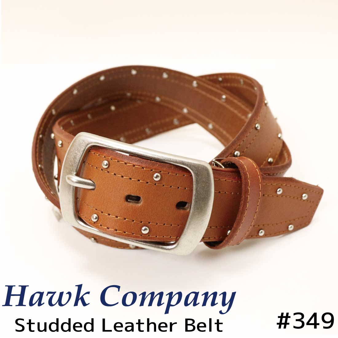 ホークカンパニー Hawk Company ベルト スタッズベルト 349 牛革 長さ調整可能 メン...
