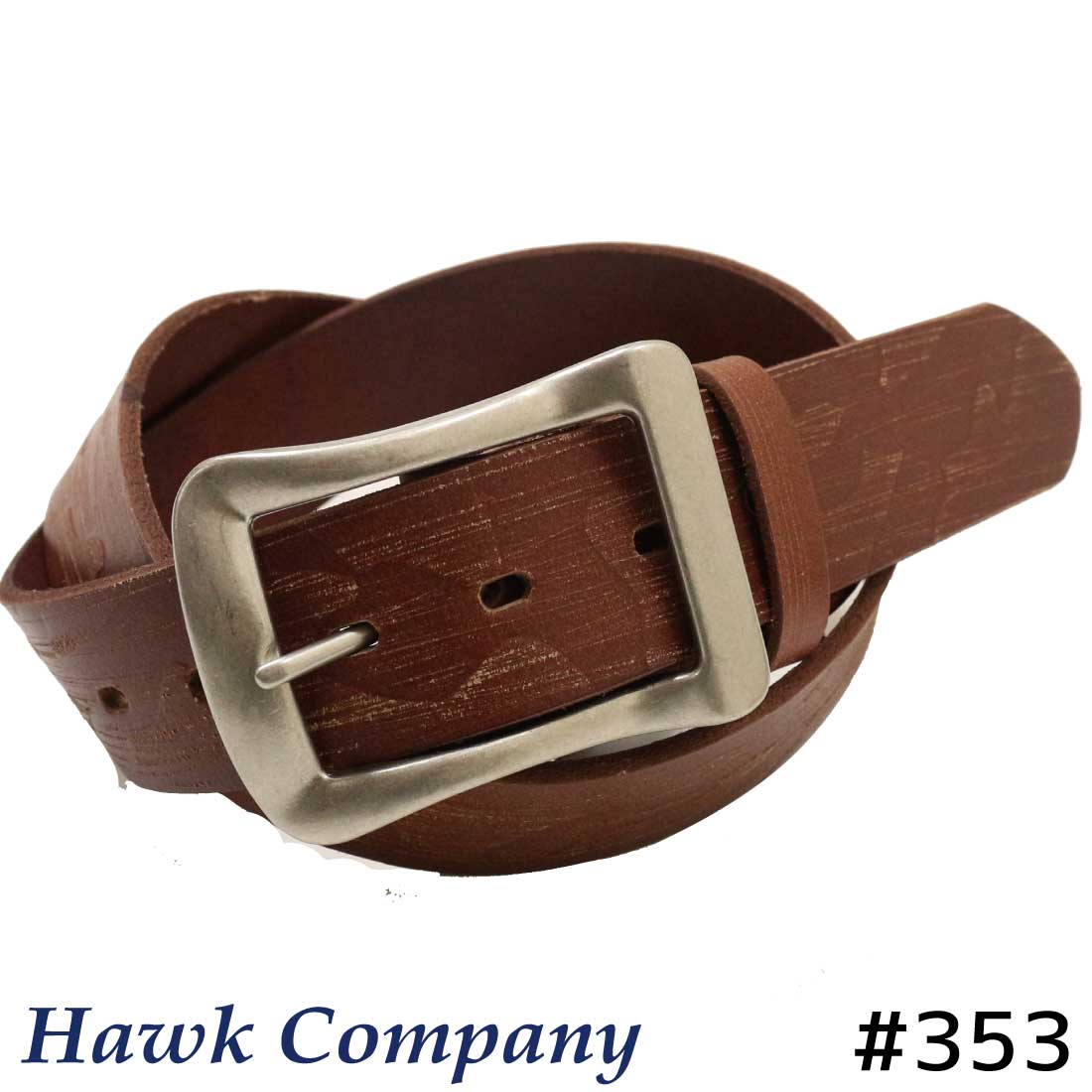 ホークカンパニー Hawk Company 353 ベルト 本革 レザー 迷彩柄 型押し やすり加工...