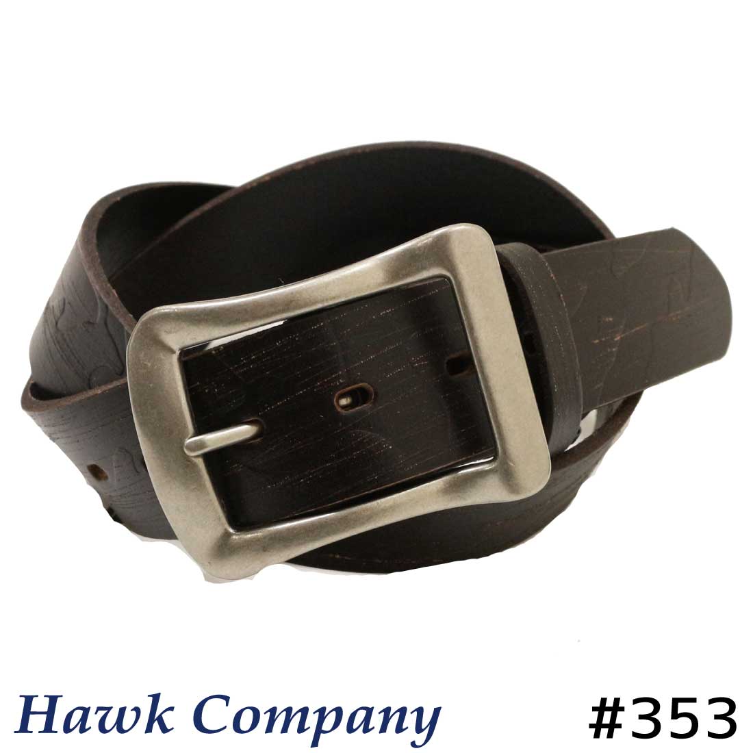 ホークカンパニー Hawk Company 353 ベルト 本革 レザー 迷彩柄 型押し やすり加工...