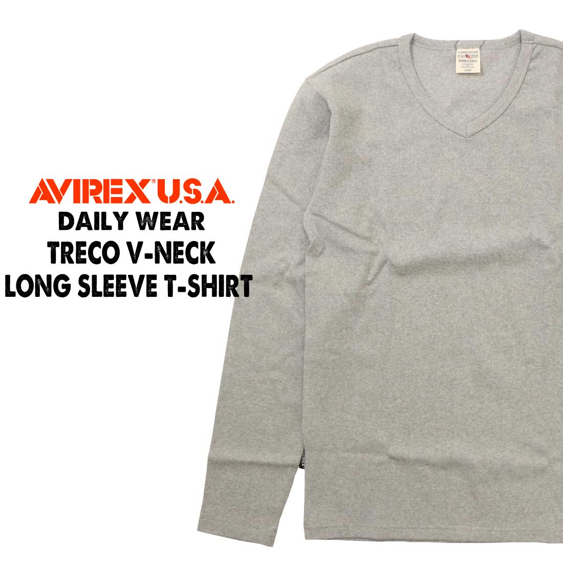 AVIREX アビレックス アヴィレックス デイリー 長袖 Ｔシャツ Ｖネック 無地 6153480...