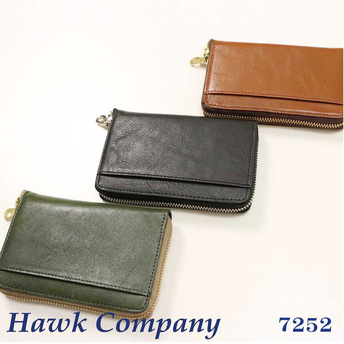 Hawk Company ホークカンパニー 財布 7252 ラウンド ウォレット 二つ折り財布 メンズ レディース ユニセックス