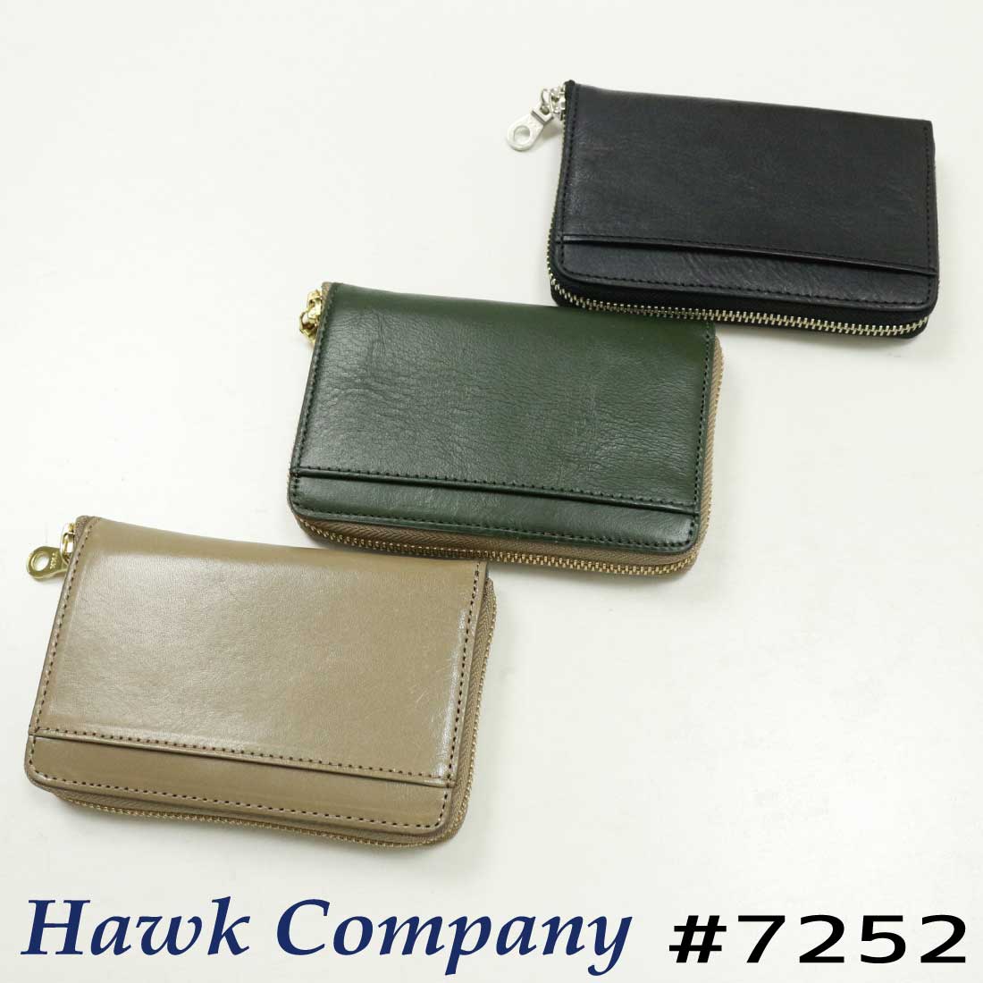 Hawk Company ホークカンパニー 財布 7252 ラウンド ウォレット 二つ折り財布 メンズ レディース ユニセックス