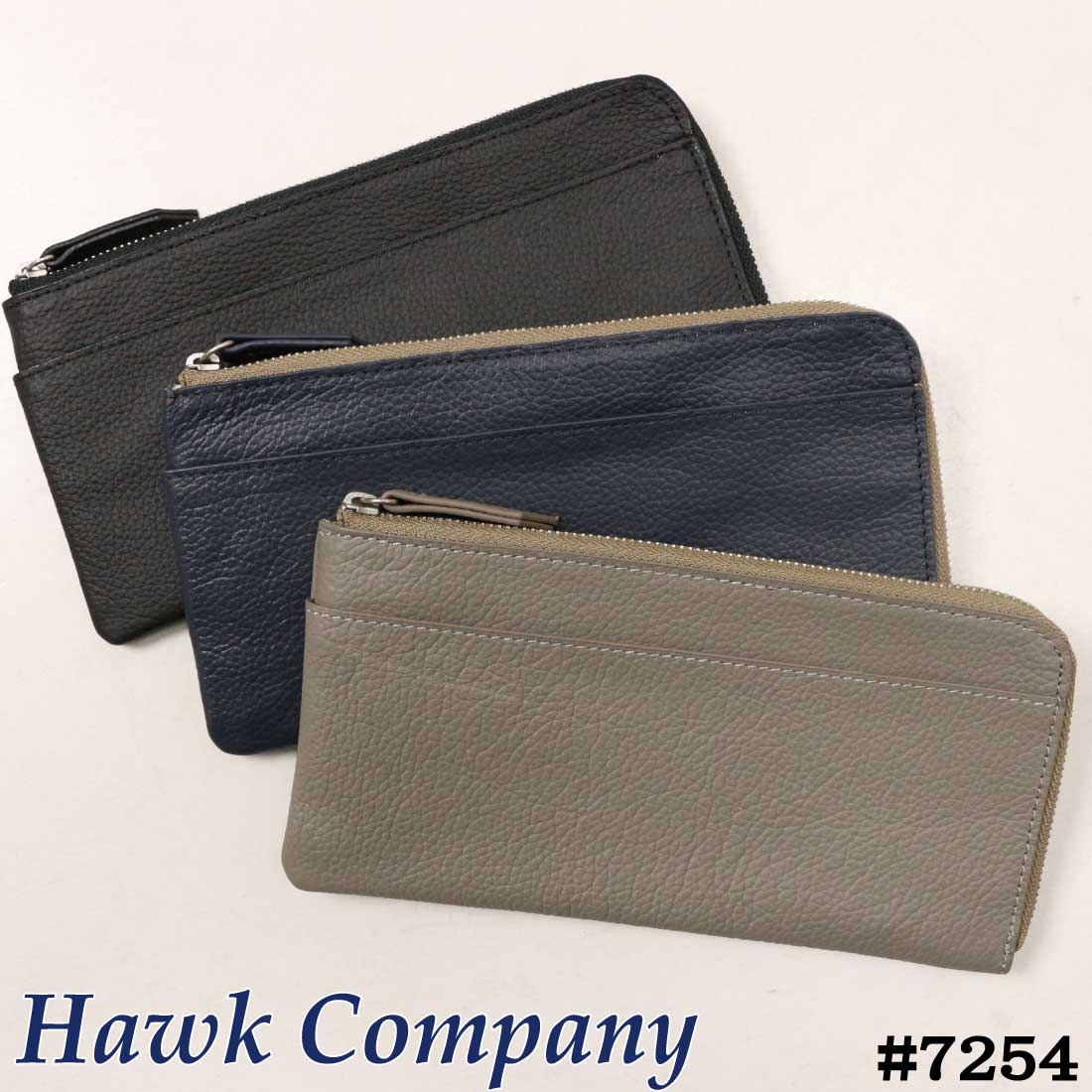 Hawk Company（ホークカンパニー） メール便発送 薄マチ L字 ZIP 長