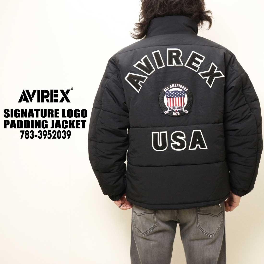 AVIREX アヴィレックス アビレックス ナイロン 中綿 ジャケット パディングジャケット 783-3952039 刺繍パッチ ロゴ サステナブル メンズ ミリタリー｜jeansaiya-a｜02