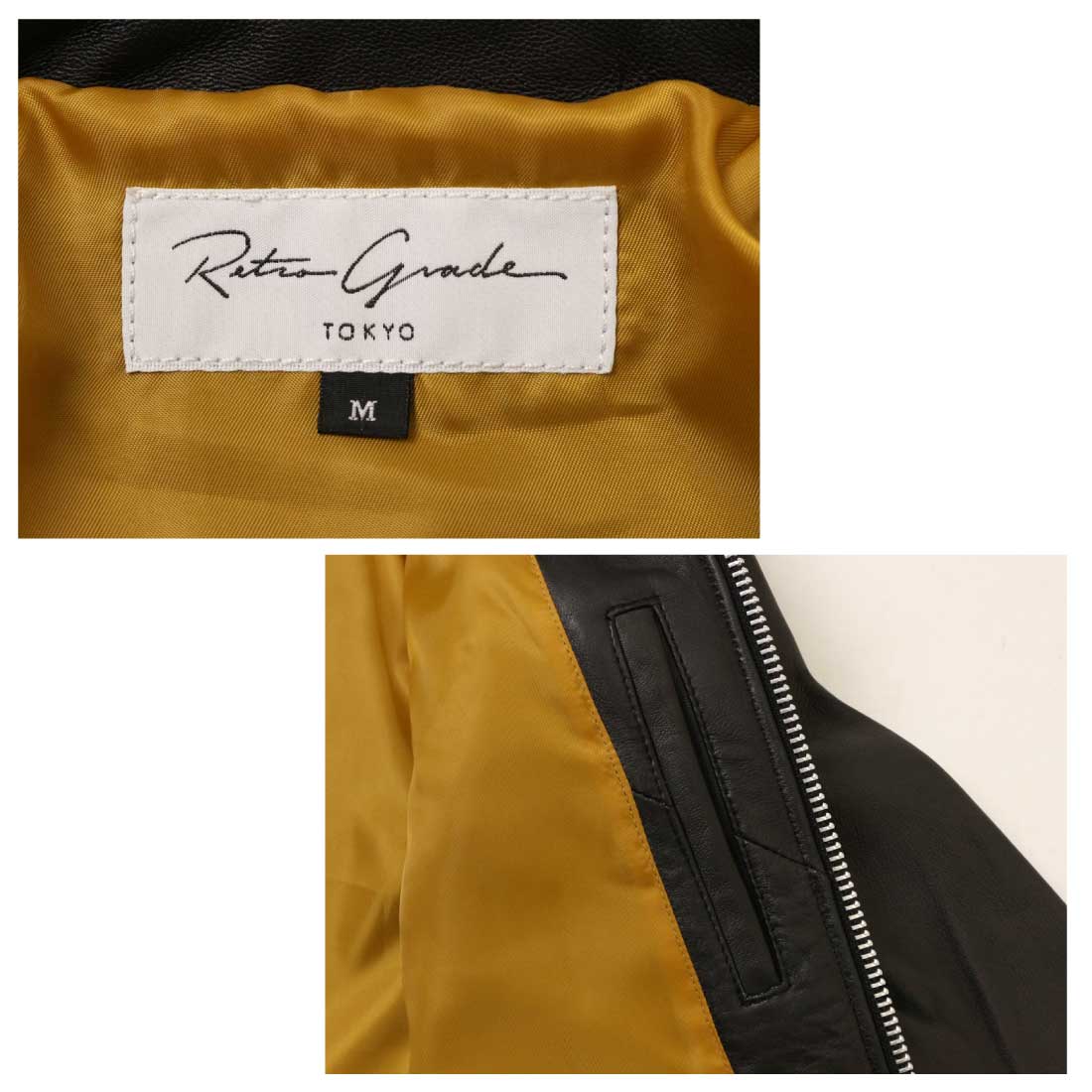 のりぼー】RETRO GRADE トラッカージャケット Lサイズ 裏地黄 RETRO