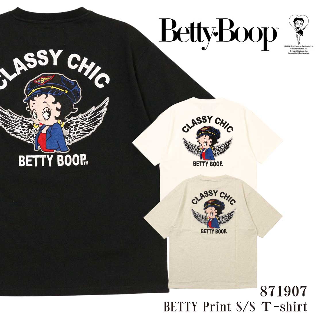 90s Betty Boop ベティブープ　ビンテージ半袖Tシャツ　USA製 L メール便発送 Betty Boop ベティブープ 半袖 Tシャツ 871907 刺繍