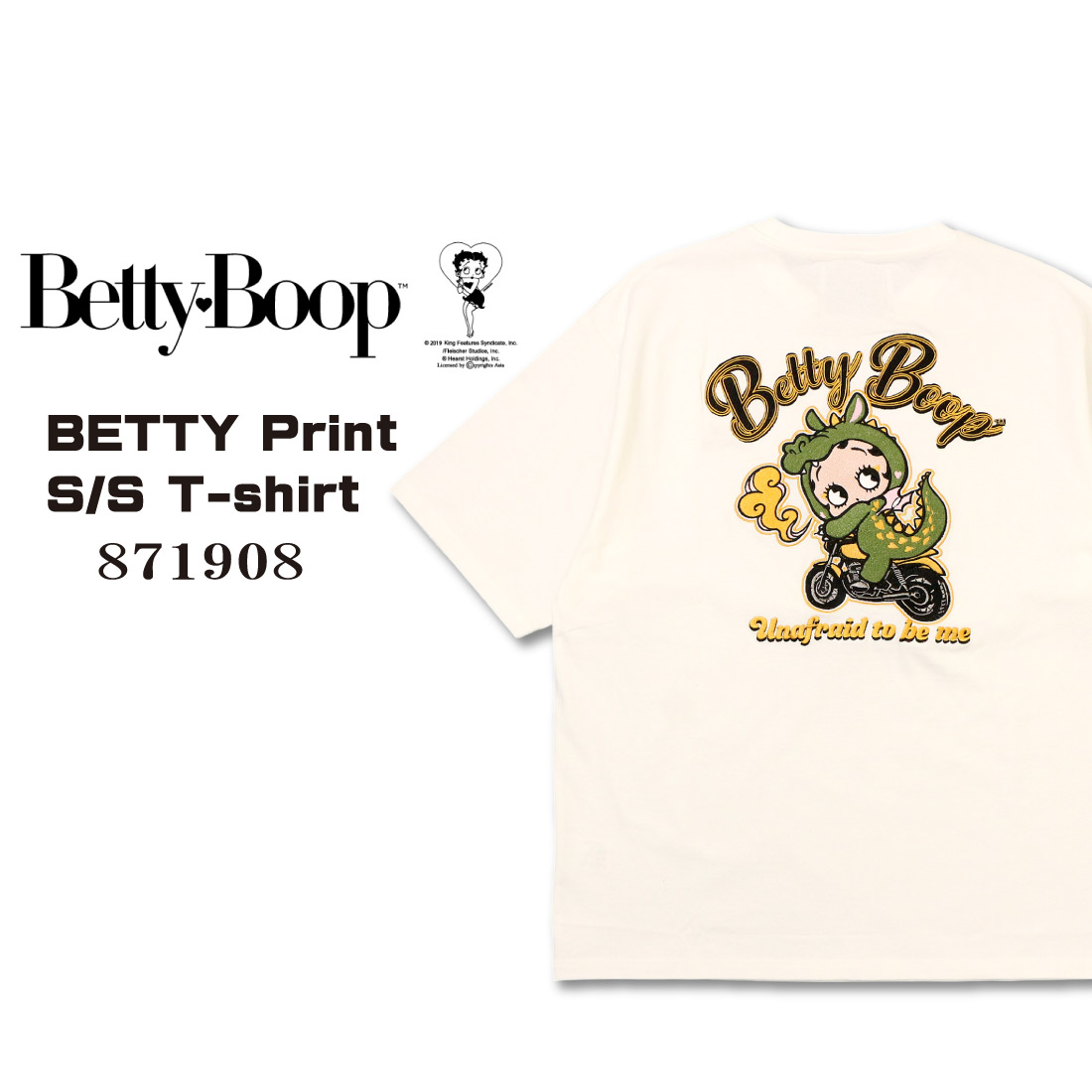 メール便 Betty Boop ベティブープ 半袖 Tシャツ 871908 刺繍 プリント