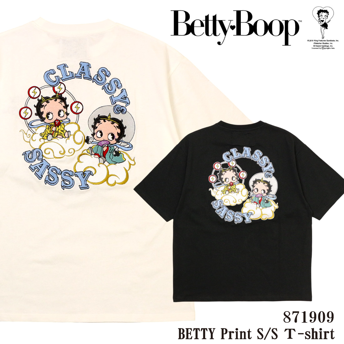 メール便 Betty Boop ベティブープ 半袖 Tシャツ 871909 刺繍 プリント