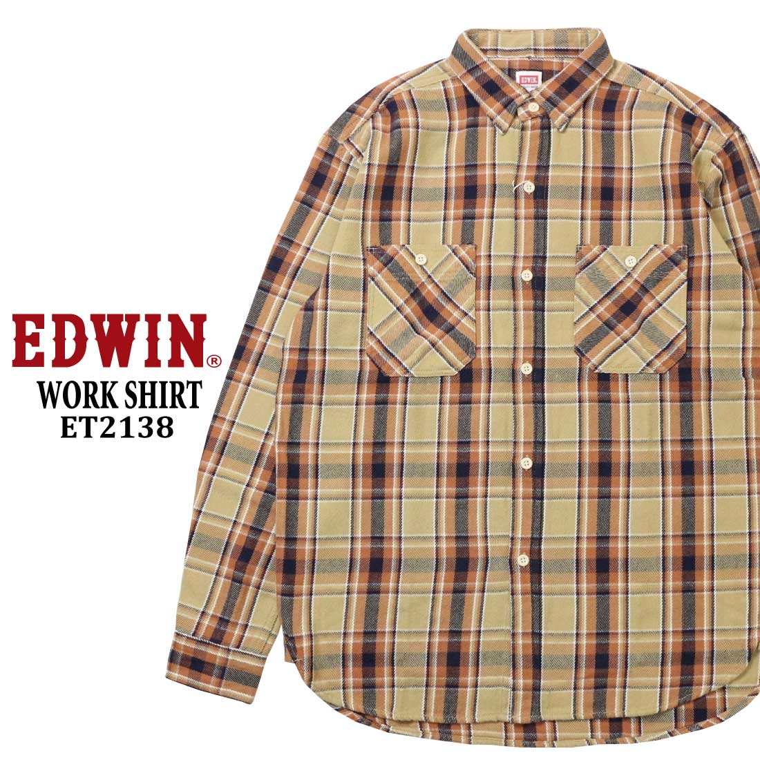 【ペイントマンさん専用】【限定品】AFFA（エーエフエフエー）チェックシャツ EDWIN（エドウィン） 長袖 シャツ チェックシャツ ヘビーウェイト