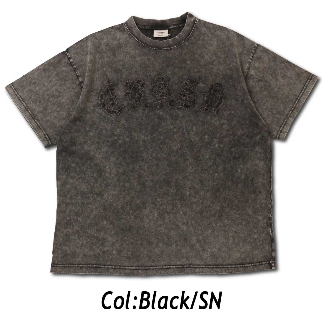 Ida ヴィンテージ ダークグレー 半袖Tシャツ メール便発送 edakka 半袖 Tシャツ クルーネック 天竺半袖T