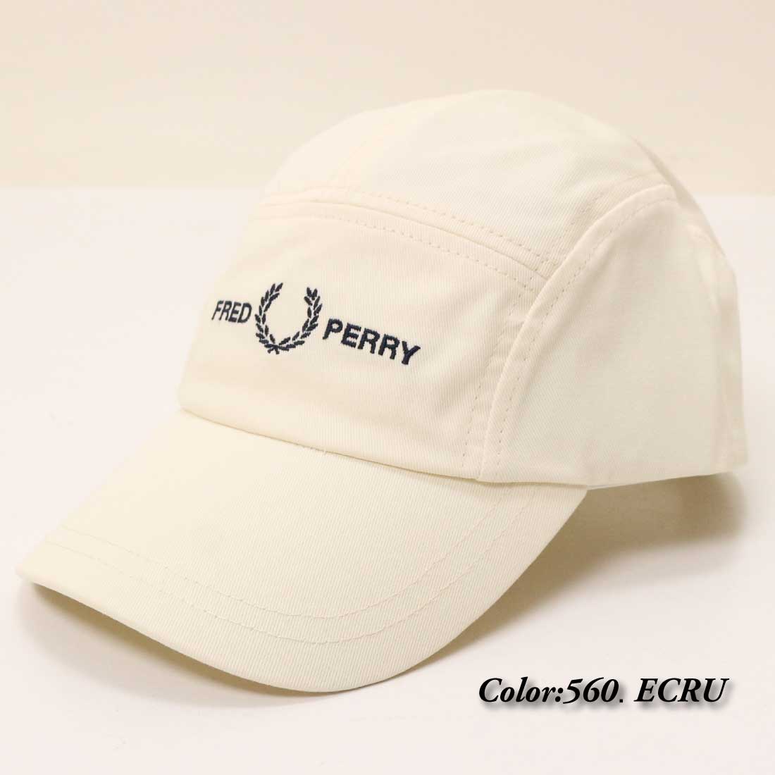 FRED PERRY フレッドペリー ベレー帽 ホワイト アイボリー FRED PERRY フレッドペリーFRED Beret ベレー帽 ロゴ入り 刺繍