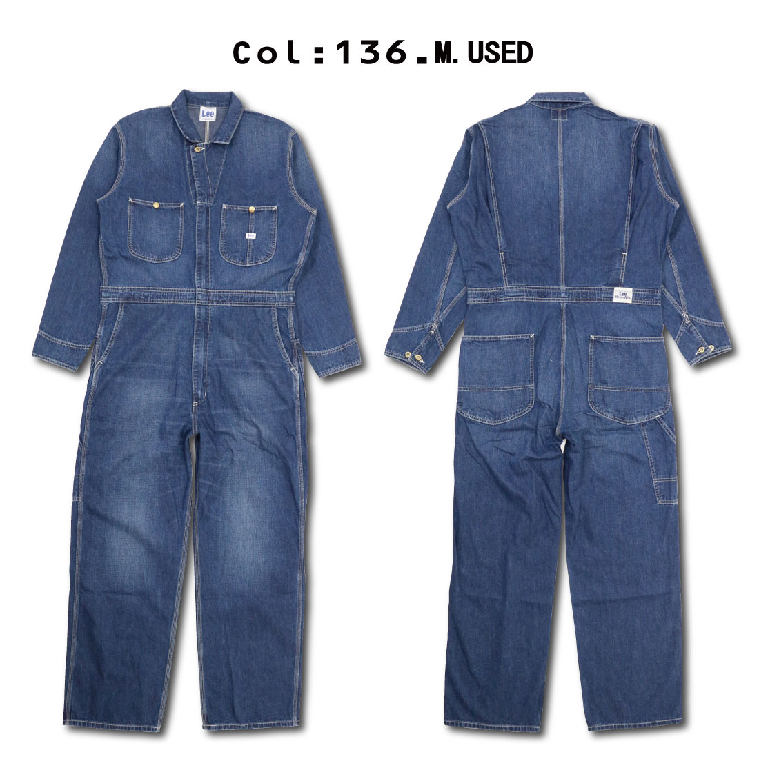 LEE リー LM7213 ツナギ デニム オールインワン Lee Dungarees UNION ALL 作業着 ツナギ メンズ 104 136 M  L XL メンズ