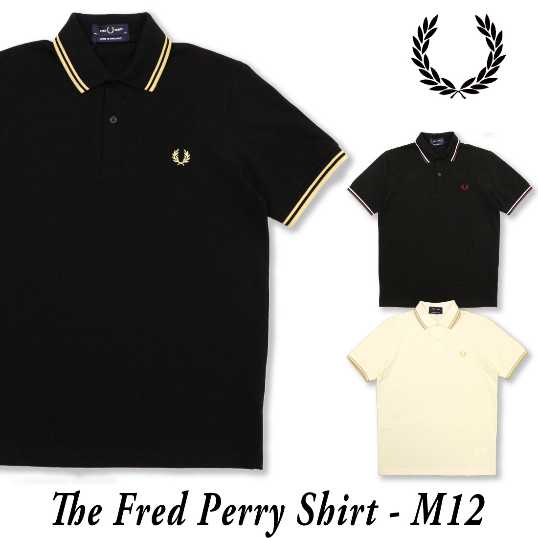 美品 FRED PERRY フレッドペリー M12 ポロシャツ 半袖 ブラウン.