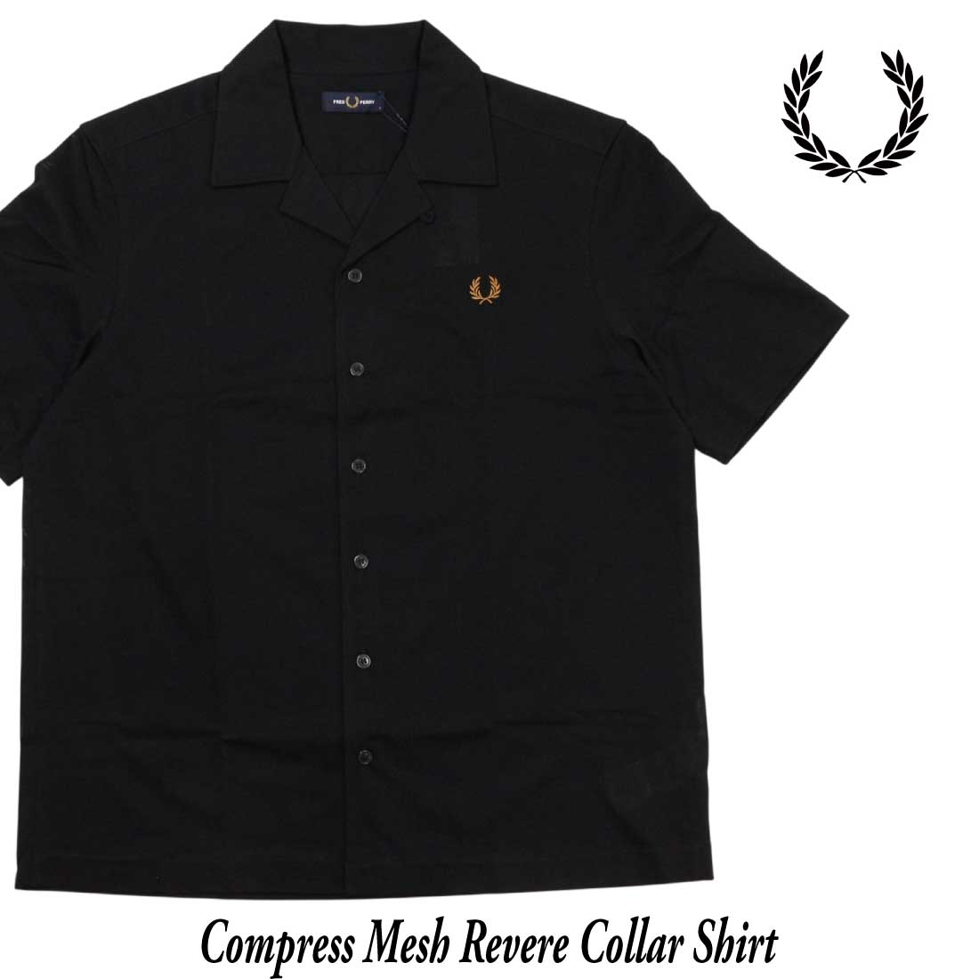 FRED PERRY(フレッドペリー) 半袖 シャツ Compress Mesh Revere FRED PERRY(フレッドペリー) 半袖 シャツ Compress Mesh Revere