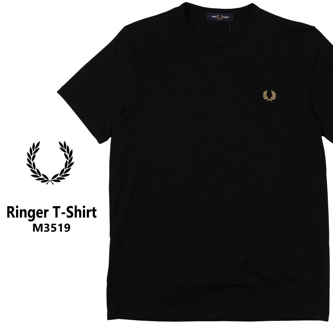 1-3日着/追跡【即発】FRED PERRY RINGER T-SHIRT Tシャツ M3519 FRED PERRY フレッドペリー Tシャツ 半袖 メンズ リンガー