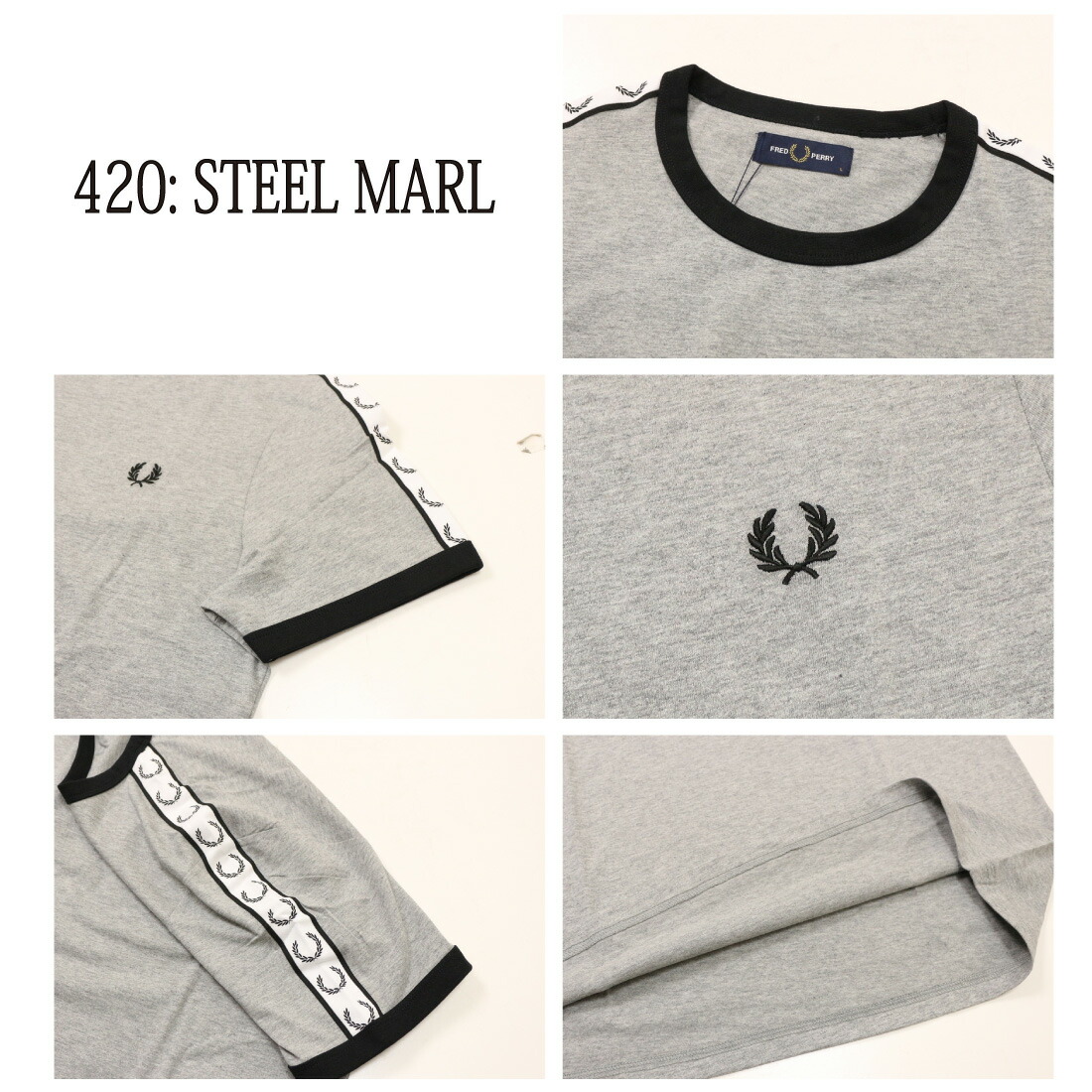 フレッドペリー 半袖Tシャツ TAPED RINGER M4620 m4620-up4.jpg