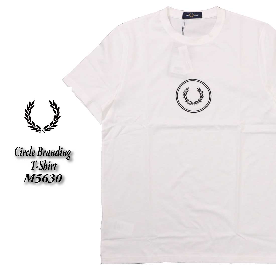 メール便発送 FRED PERRY フレッドペリー 半袖 Tシャツ Circle Branding T-Shirt M5630 ローレルリース メンズ クルーネックTシャツ｜jeansaiya-a｜02