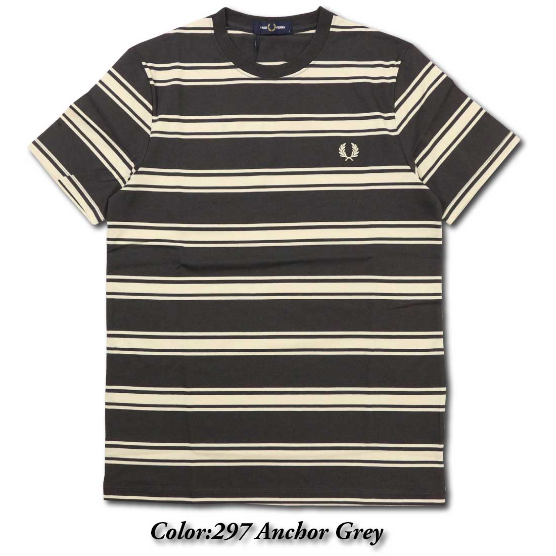 即発 フレッドペリー ピンストライプTシャツ M9859 ネイビー FRED PERRY フレッドペリー刺繍入りチャンピオンTシャツ M9826
