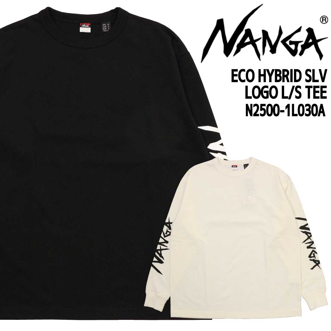 NANGA ナンガ Tシャツ エコハイブリッド スリーブ ロゴ ロングスリーブティー ユニセックス アウトドア 長袖 N2500-1L030A ナンガ エコハイブリッド スリーブ ロゴ ロングスリーブティー