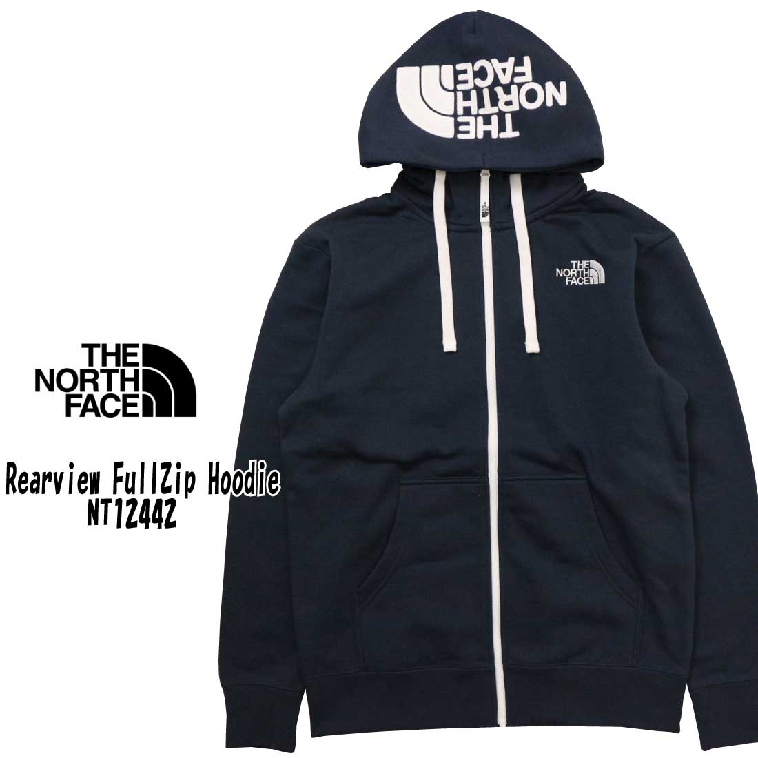 THE NORTH FACE ザ・ノース・フェイス 長袖 パーカー NT12442 リアビュー フルジップ フーディ 厚手スウェット アウトドア  NT12340 メンズ 立体刺繍 ロゴ