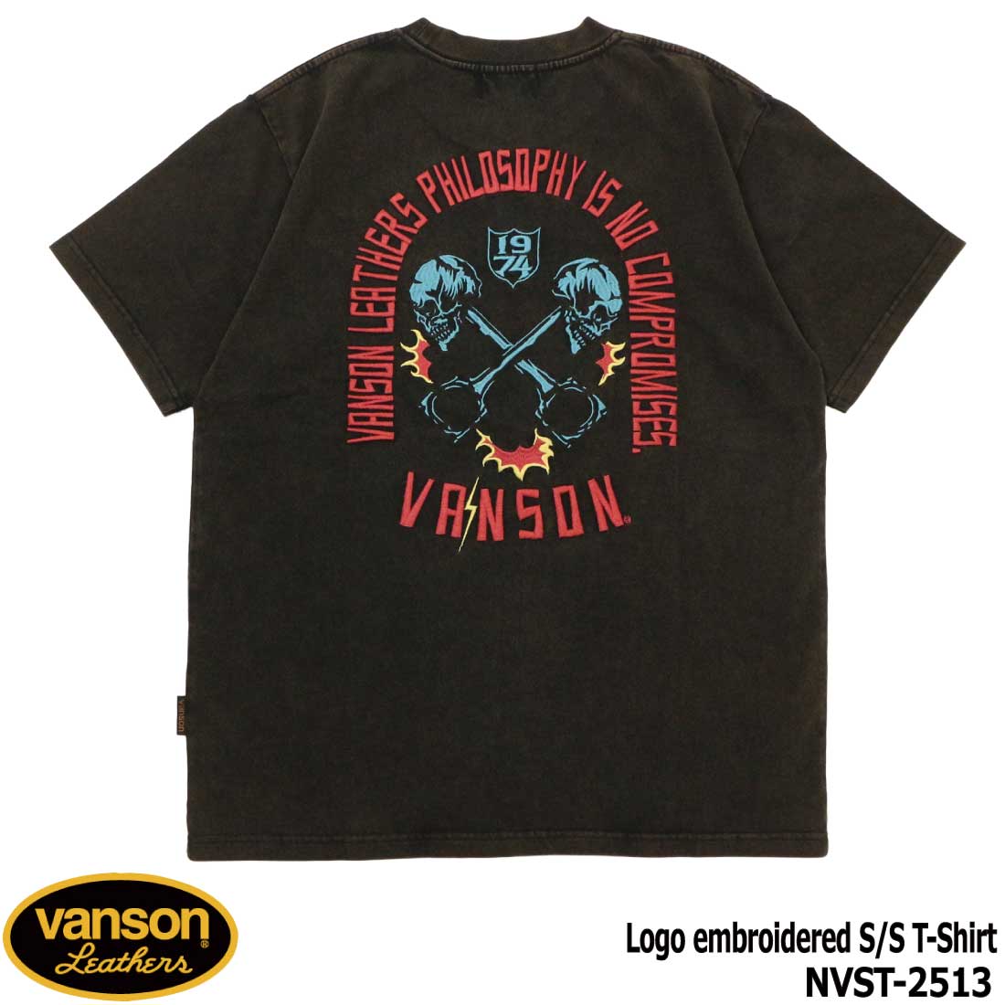 VANSON バンソン 半袖 Tシャツ NVST-2513 フロスト加工 S/S