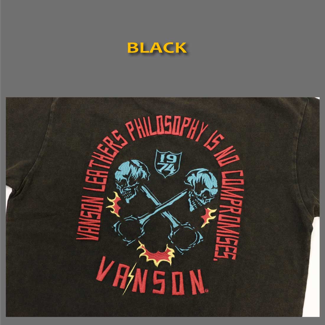 VANSON（バンソン） 半袖 Tシャツ NVST-2513 フロスト加工 S/S Tシャツ