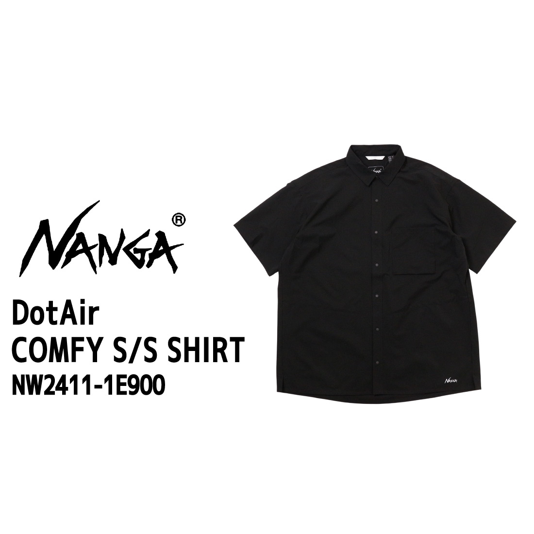 NANGA ナンガ DotAir COMFY S/S SHIRT ドットエアコンフィーショートスリーブシャツ NW2411-1E900 通気性 吸汗速乾 軽量の画像
