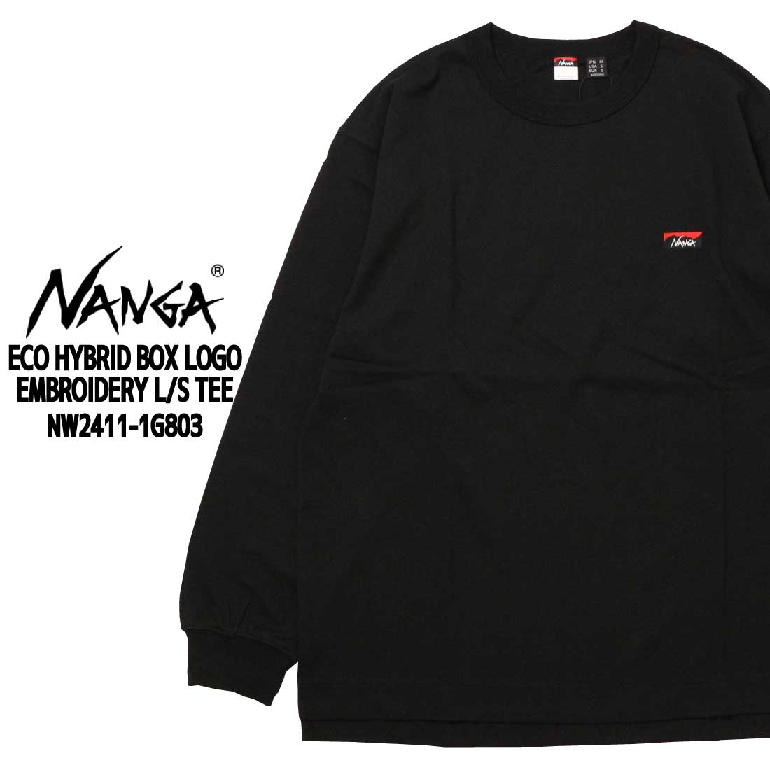 専用【新品未使用/タグ付/24AW /XL】マークアンドロナ　プルオーバー　黒 NANGA ナンガ 長袖 Tシャツ カットソー NW2411-1G803 エコハイブリッド