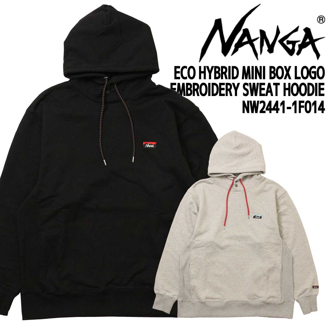 NANGA ナンガ 長袖 パーカー NW2441-1F014  エコハイブリッド ミニボックス ロゴ エンブロイダリー パーカー メンズ プルオーバー nw2441-1f014-m.jpg