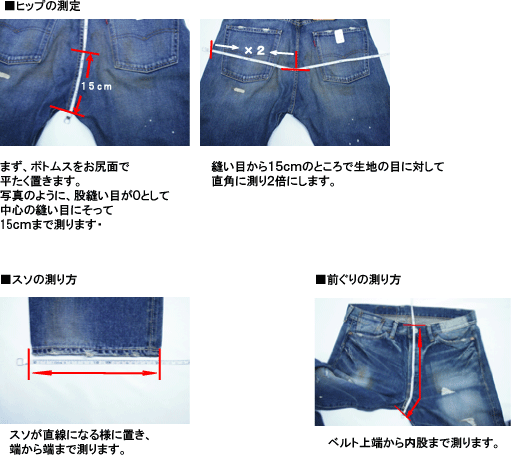 採寸方法 Jeans藍や 通販 Yahoo ショッピング