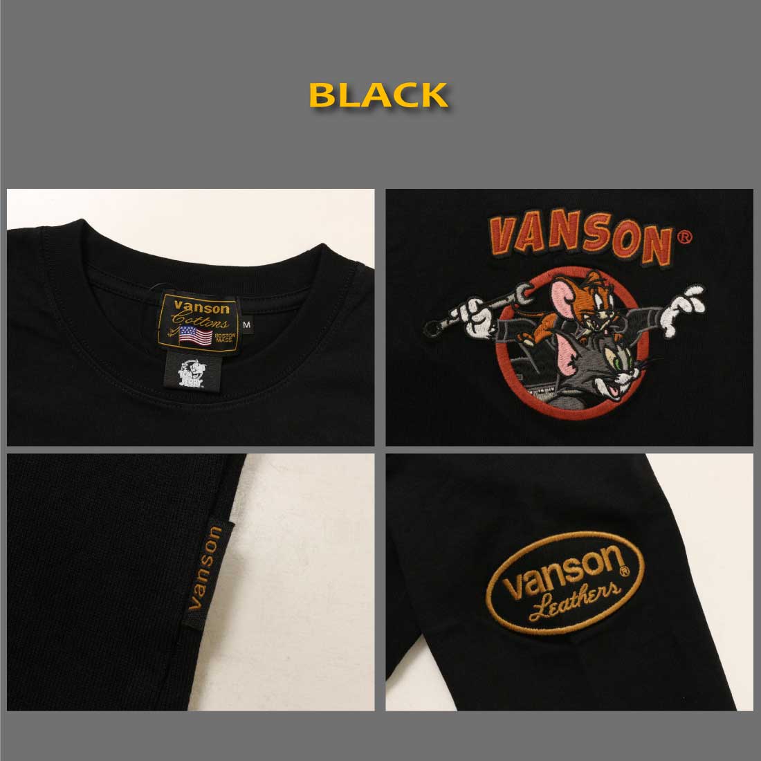 VANSON（バンソン） トムとジェリー 長袖 Tシャツ TJV-2531 コラボ