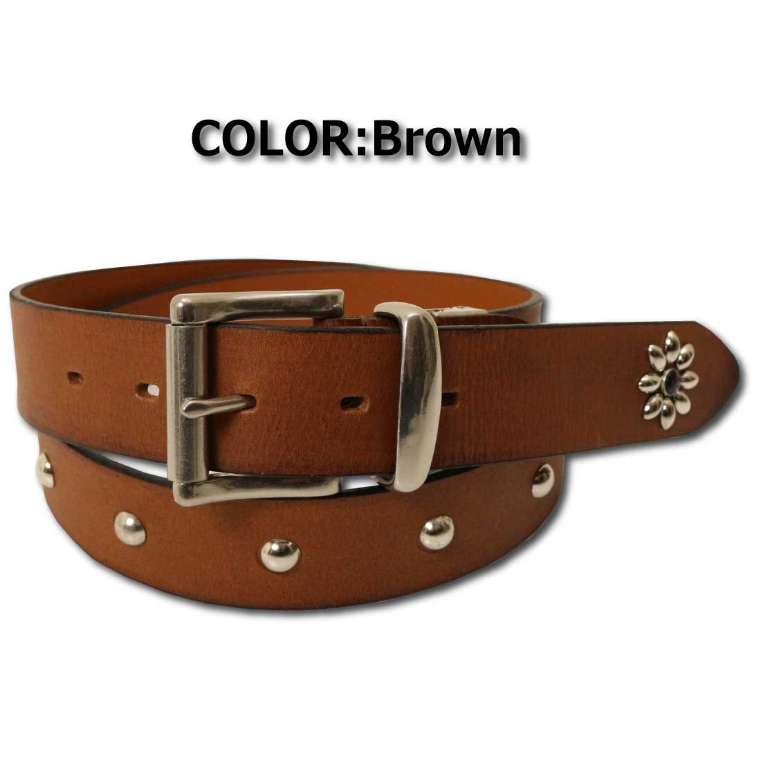 Wrangler（ラングラー） ベルト スタッズ レザー ベルト WR3537 3.5cm