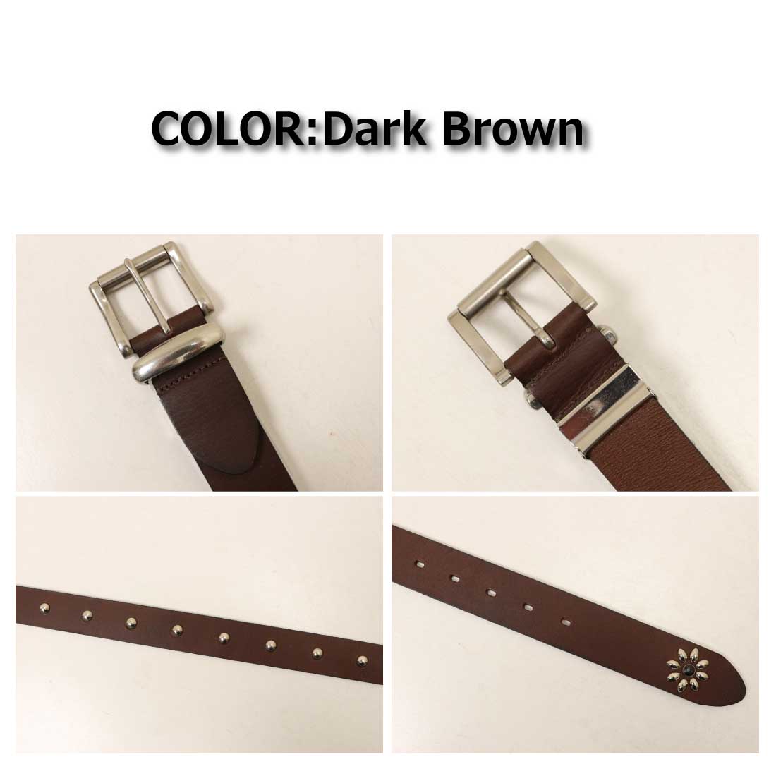 Wrangler（ラングラー） ベルト スタッズ レザー ベルト WR3537 3.5cm
