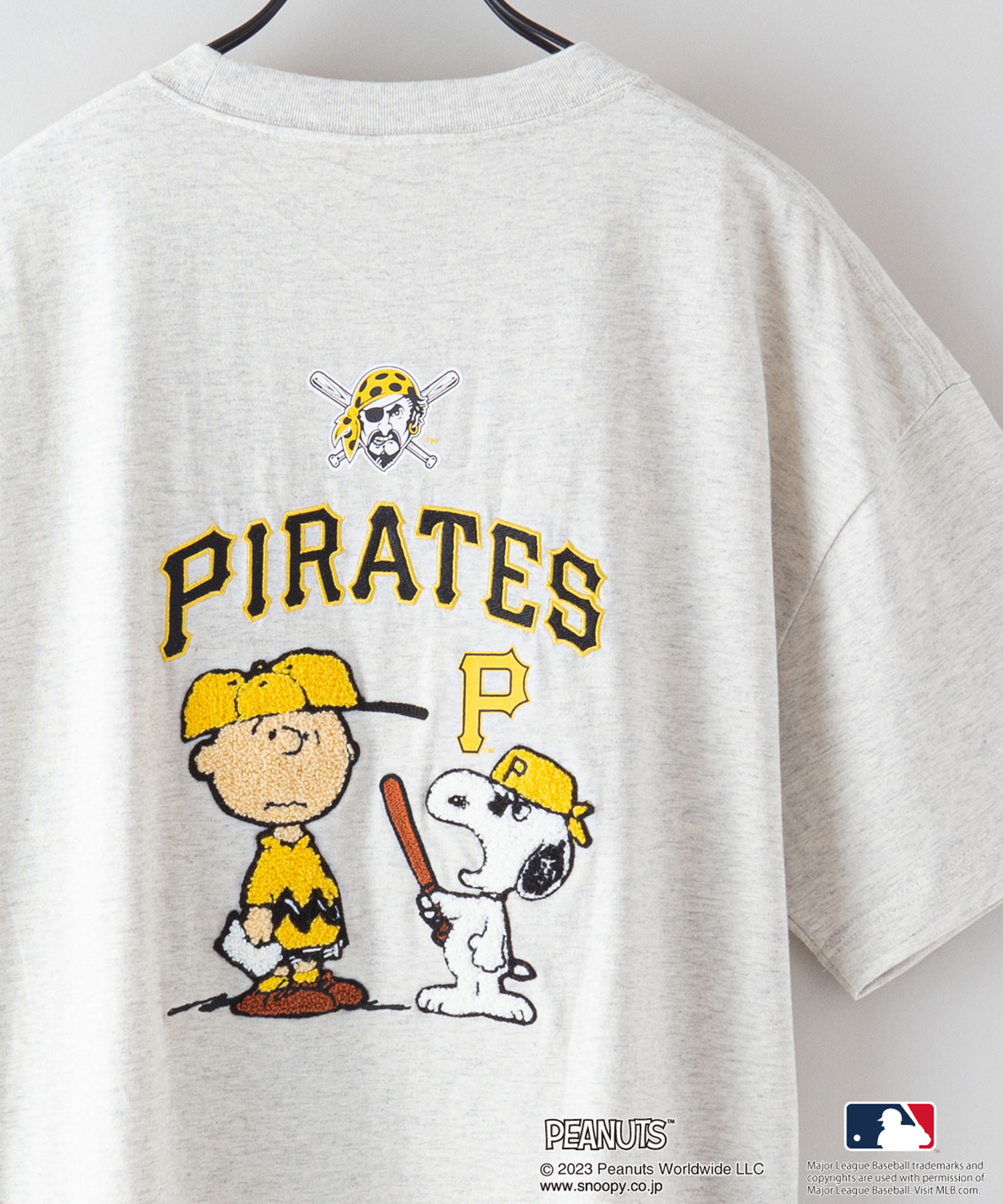 【PEANUTS× MLB】MLB コラボ ピーナッツ スヌーピー 別注 ヘビーウェイト バックプリント 刺繍 ビッグシルエット 半袖 Tシャツ  メンズ レディース 男女兼用