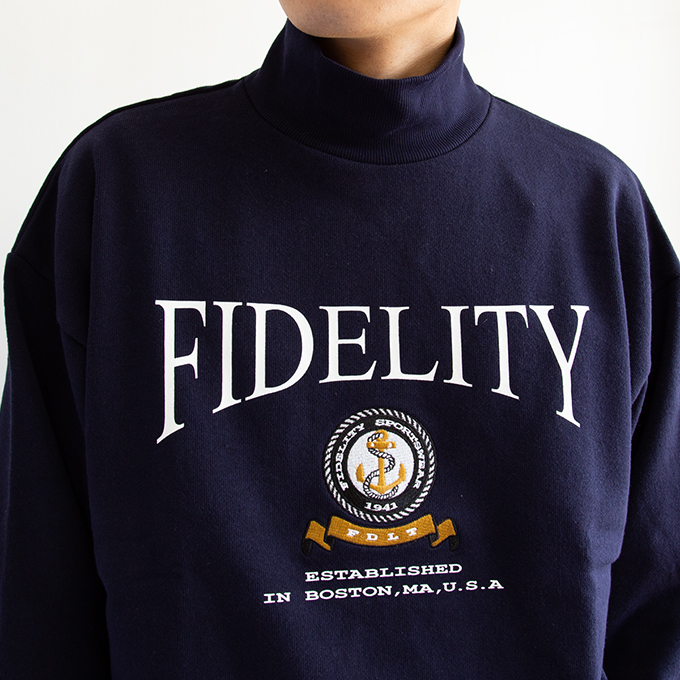 【SALE!!】 【 FIDELITY フィデリティ 】 FDLT EMBLEM LOGO MOCKNECK エンブレム ロゴ モックネック  スウェット 02775010 / 22AW ※