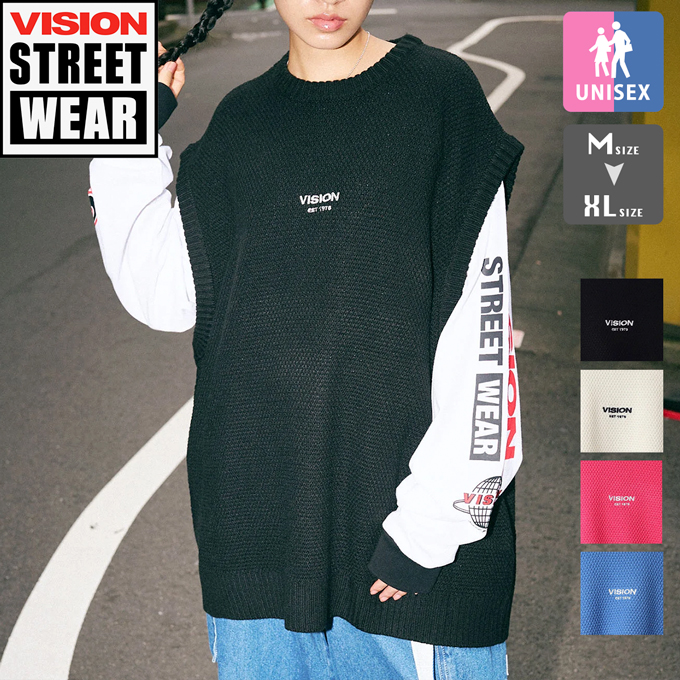 �ySALE!!�z�y VISION STREET WEAR ���B�W�����X�g���[�g�E�F�A �z �J�m�R �j�b�g�x�X�g ���j�Z�b�N�X 03305036 3305036 / 23SS ��