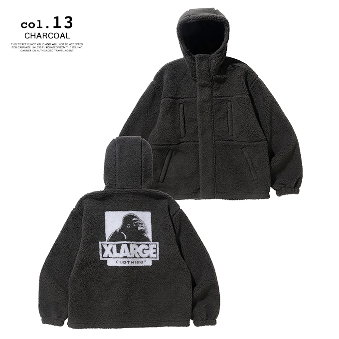 【 XLARGE エクストララージ 】 BOA FLEECE ZIP-UP JACKET XLARGE ボア フリース ジップアップ ジャケット  101224021012 / 22AW ※