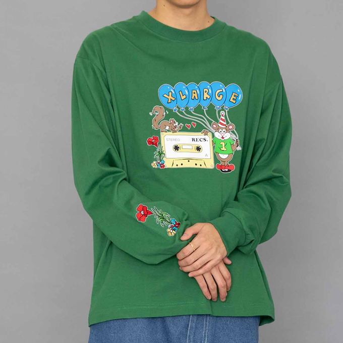 XLARGE エクストララージ TWO OF A KIND L/S TEE ラバープリント