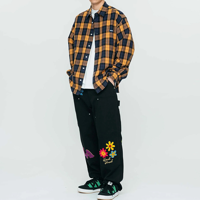 XLARGE デニム ダブルニー ワークパンツ XLARGE 全2色 エクストララージ ダブルニー デニムパンツ DOUBLE