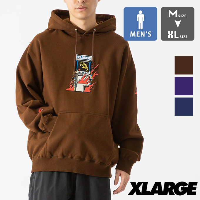 XLARGE エクストララージ ARCADE GAME LOGO HOODED SWEATSHIRT XLARGE アーケードゲーム ロゴ フーデッド スウェット 101233012012 / 2023AW ※｜jeansstation